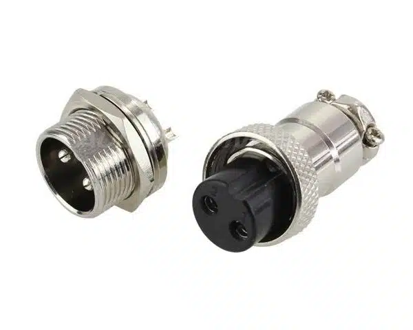 GX16- 2 Pole Metal Male Female Panel Connector