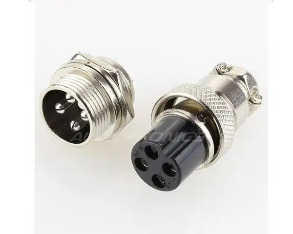 GX16- 4 Pole Metal Male Female Panel Connector