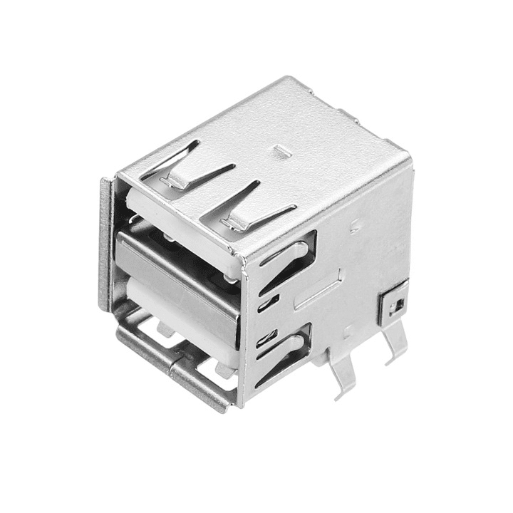 USB Connector on PCB “A” Type Female -Through Hole- 2 Port 8pin USB Connector on PCB “A” Type Female -Through Hole- 2 Port 8pin - Image 1