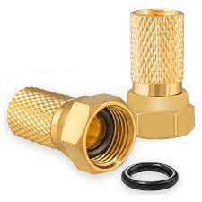 RG6 F Type Coaxial Cable Connector Gold - Image 1