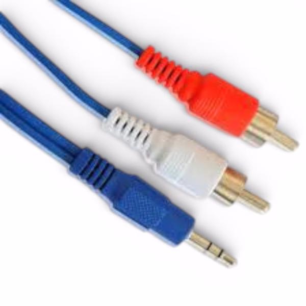 cable audio 2 in 1 10cm blue electrolik