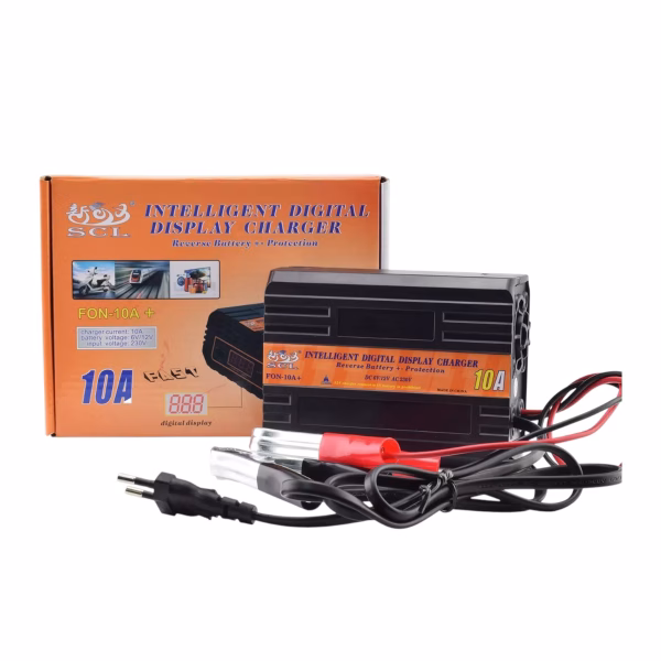 Battery Charger With Digital Display 6V/12Vdc-10A, electrolik