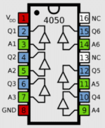 4050 Hex Buffer/Converter Chip - Image 2