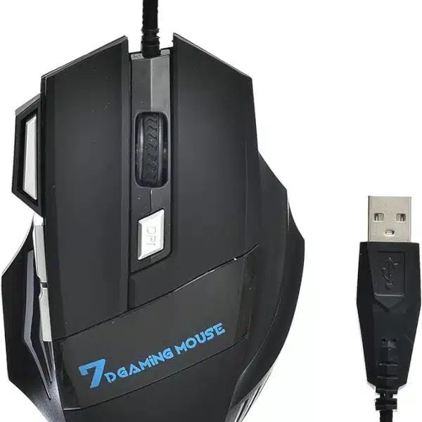 Wired Gaming Mouse Color LED Light Black GRAND QS-1700