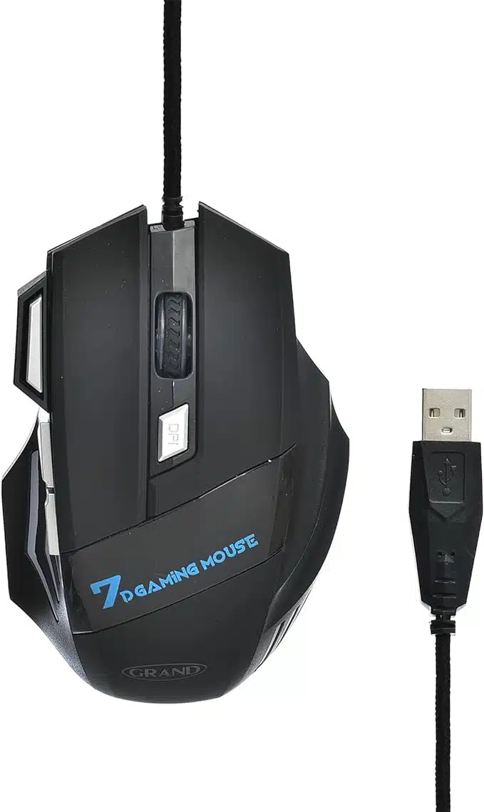 Wired Gaming Mouse Color LED Light Black GRAND QS-1700
