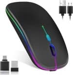Wireless Colorful Light Charging Mouse hp W10