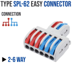 WAGO Connector SPL-62 Push-In Terminals for Cable Connection 2 In 6 Out - Image 3