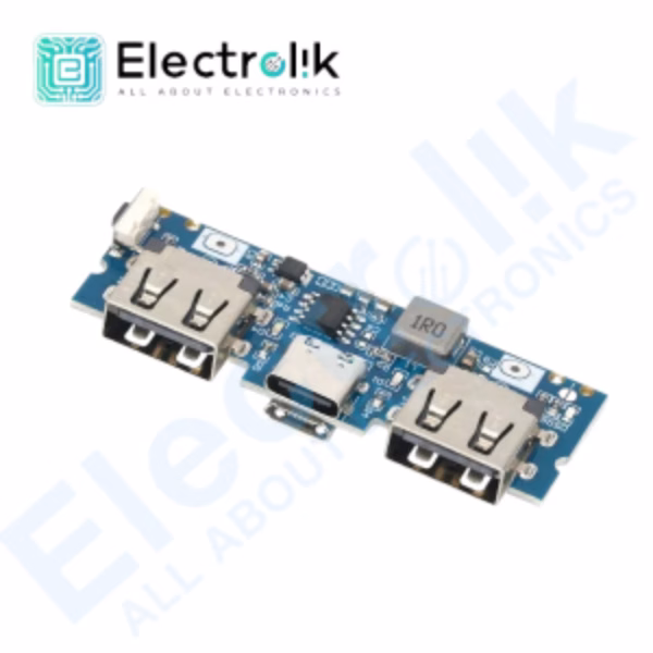 Dual USB 5V 2.4A Micro/Type-C USB Power Bank 18650 Charging Module with IP5407 IC Electrolik