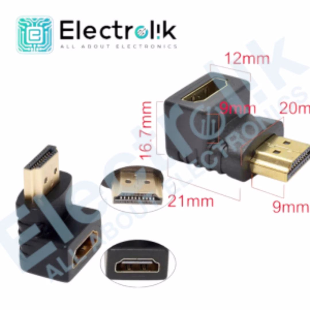 90 Degree Angle HDMI Converter Male to Female Electrolik