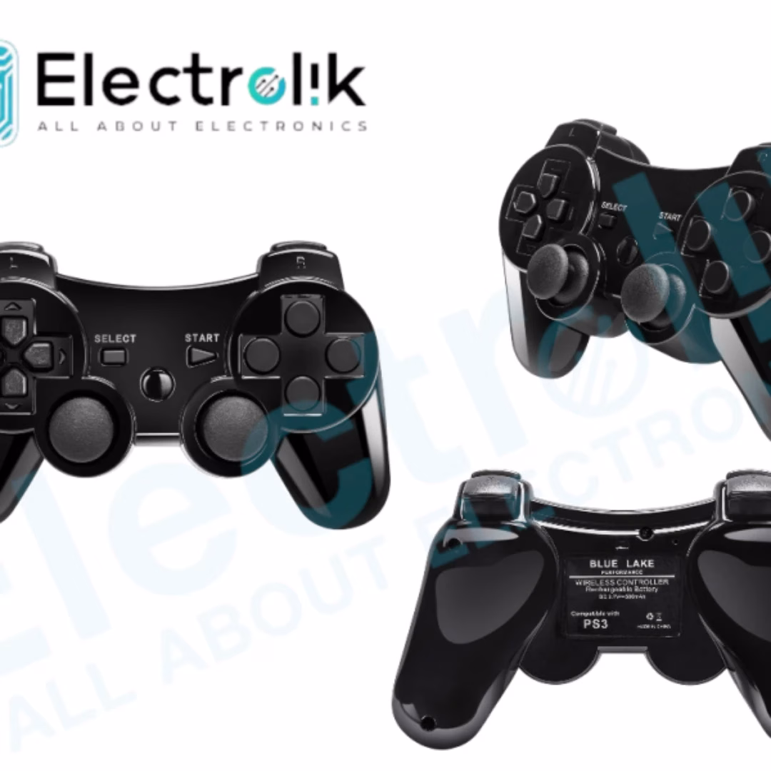 BLUELAKE performance Double Vibrating Wireless Controller for PS3 with Charging Cable (Black) Electrolik