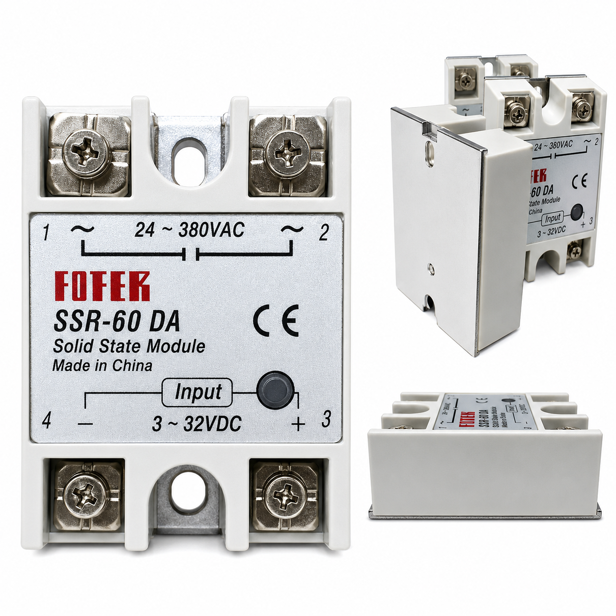 Solid State Relay 3V~32V DC to AC 24V~380V SSR-60 DA 60A