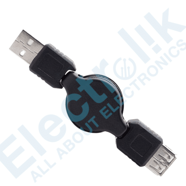 31Inch USB 2.0 A Male TO Female Extension Retractable Cord USB Cable Black Electrolik