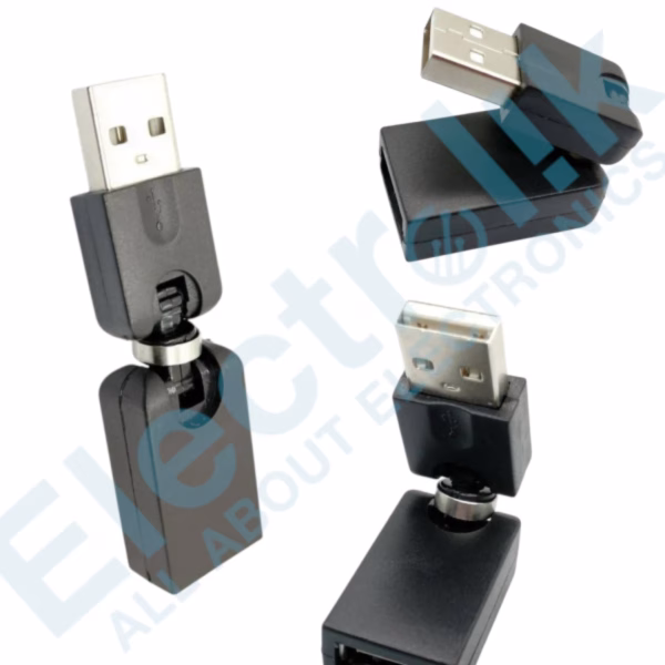 USB Male to Female Adapter Flexible Swivel Twist Angle 360 ​​Degree Rotation USB 2.0 Converter Electrolik