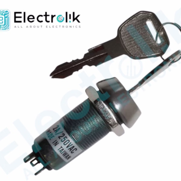 Key Switch Lock SPDT 3 Pin 2 Position 250V 2A 19mm Electrolik
