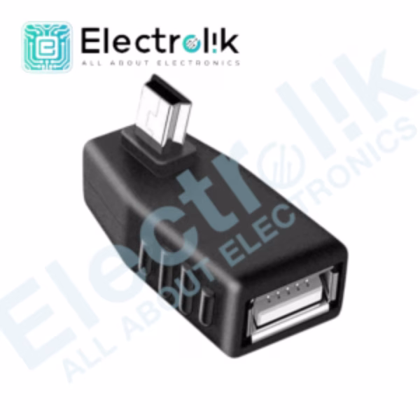 USB 2.0 A Female to Mini-B 5-pin Male Adapter (90°) Electrolik