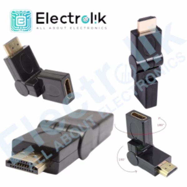 360 degree Rotation Swivel HDMI Male to HDMI Female Adjustable Adapter MF Electrolik