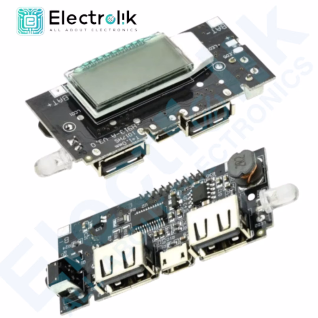 Power Bank Charger Module with LCD & Dual USB Interface Electrolik
