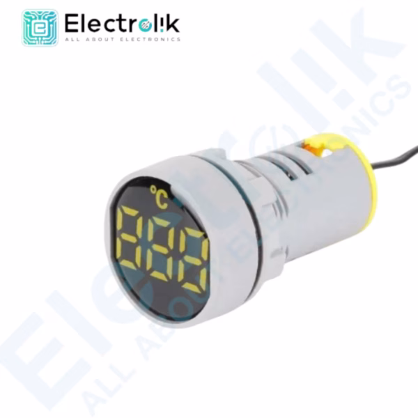 AD101-22TM Round Shape Yellow Indicator Light Thermometer 22mm Electrolik