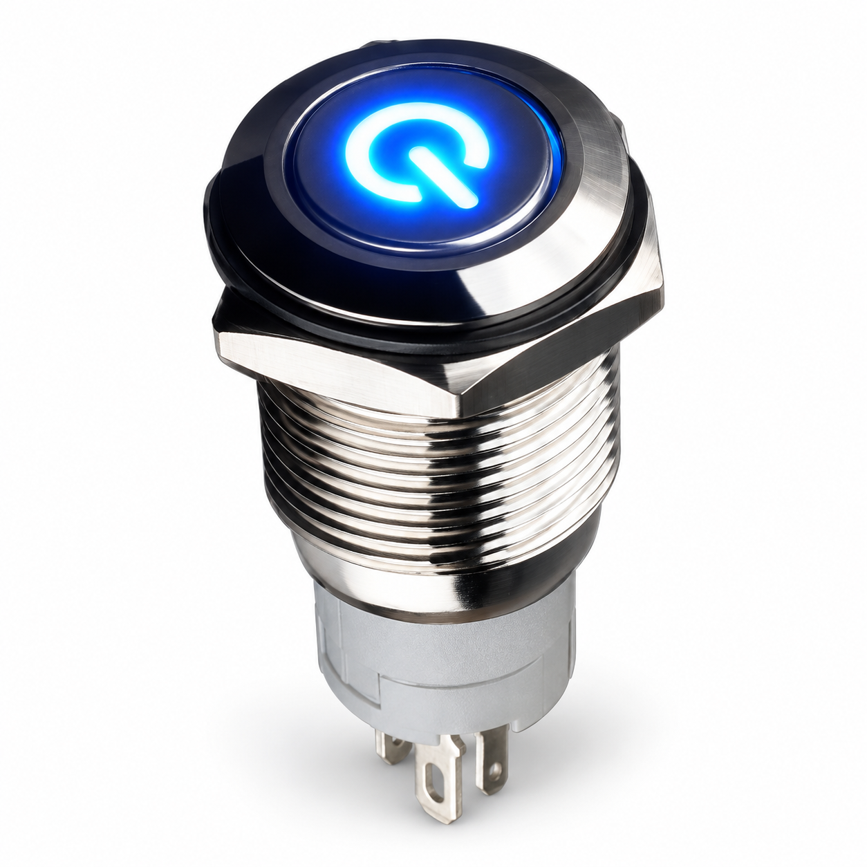 16mm red LED momentary push switch 12V AC