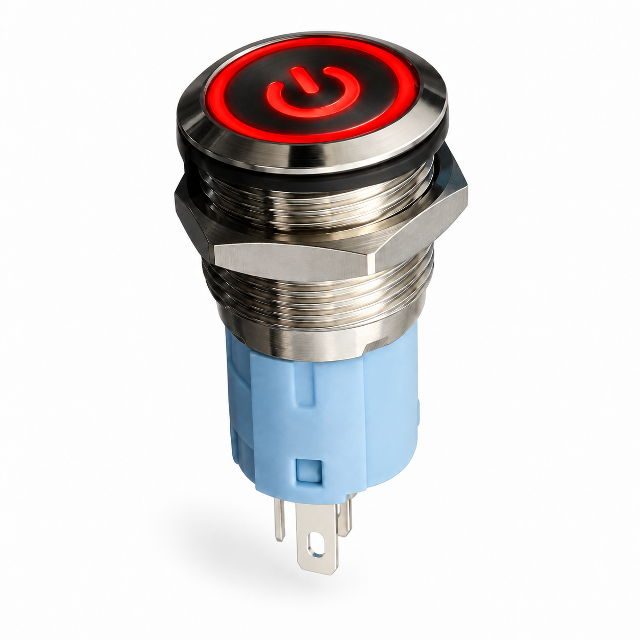 16mm blue LED momentary push switch 220V AC