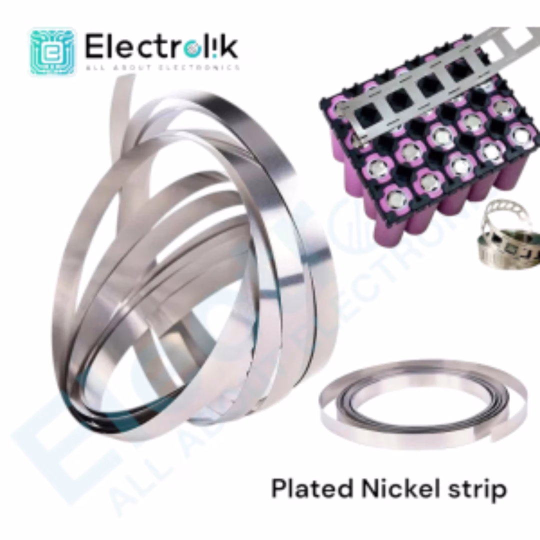 Plated Nickel Strip 0.2 x 10 mm for Battery Connection Welding 1 Meter Electrolik