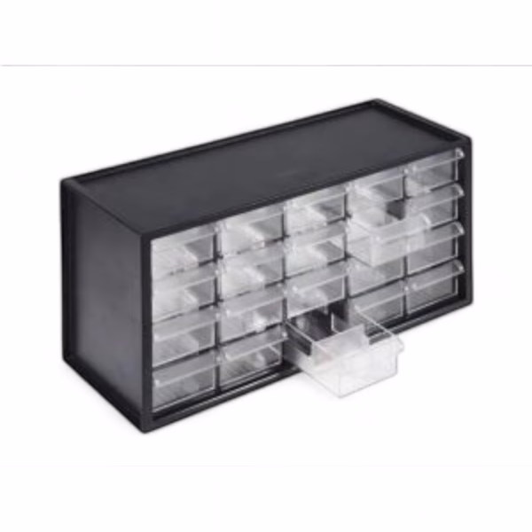 Organizer Drawers Clear Plastic 20 Drawers A9-520 Black Electrolik