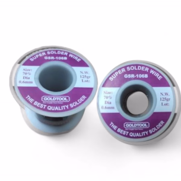Solder Wire 125gm Sn70/Pb30 – 0.6mm Taiwan GOLDTOOL Electrolik