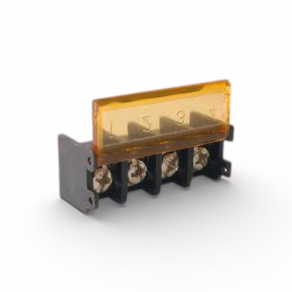 Barrier Terminal Block 4 Pin with Cover 300V/25A 9.5mm Pitch
