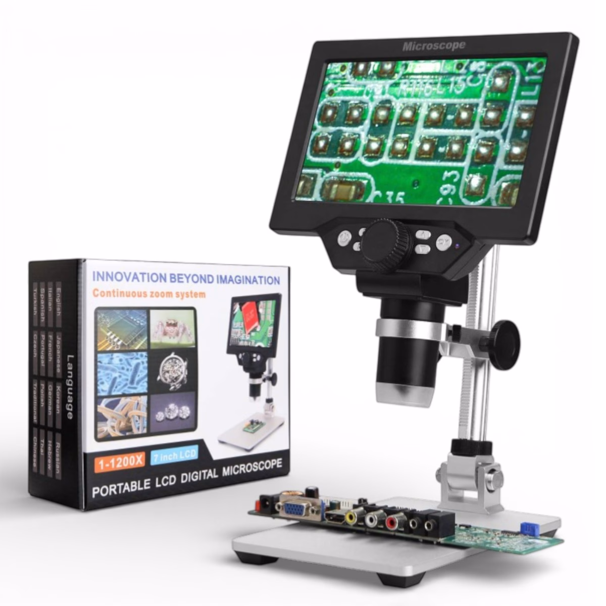 G1200 Digital Microscope 7 Inch LCD Display, 12MP, 1-1200X Electrolik