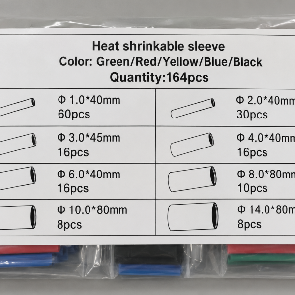 Heat Shrink Tubing Assortment Kit 164PCS ,Electrolik