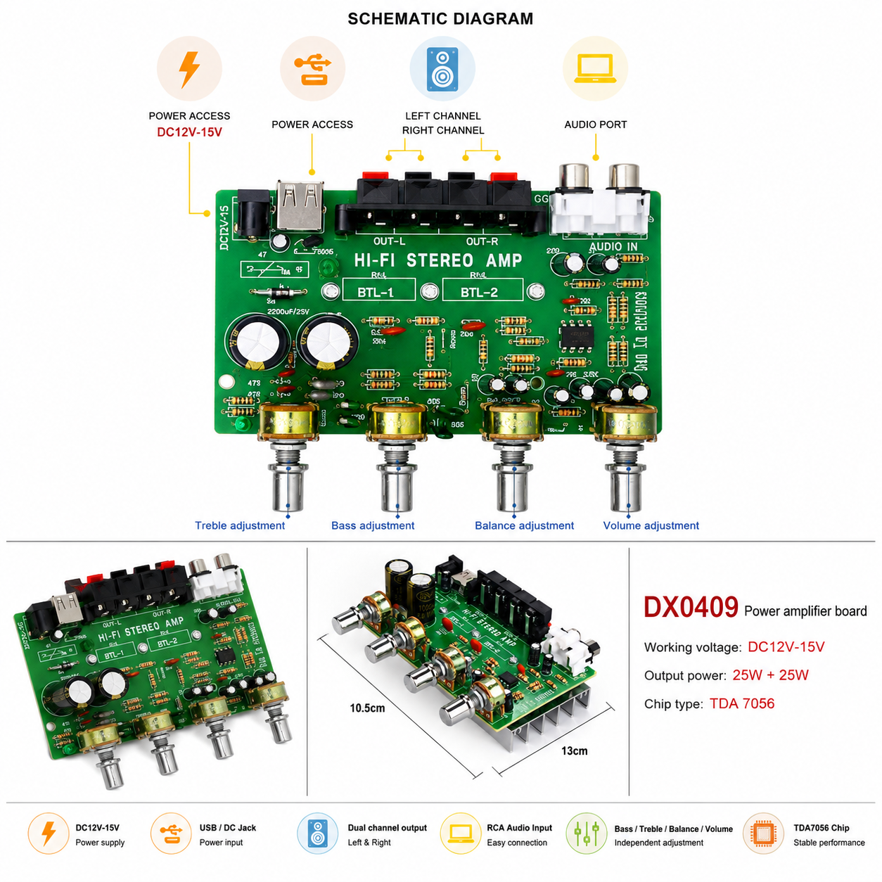 DX0409 Audio Amplifier IC ,electrolik,com