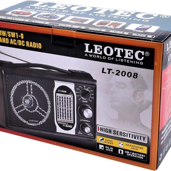 Leotech Classic 11 Wave Wood Radio Leotech (LT-2008, Black)