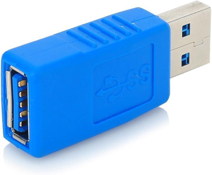 411isUi307L._AC_.jpg High-Speed USB 3.0 Male to Female Coupler Type A Extender Connection Adapter Blue - Image 1