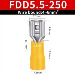 FDD5.5-250 Insulated 6.3mm Female Blade Electrical Crimp Terminal Connector - Image 2