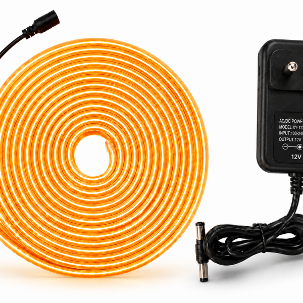 Orange Neon Flexible Strip Light 5M with Power Adapter 12V 3A