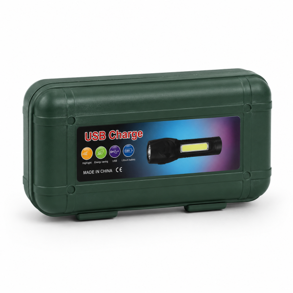 Rechargeable USB LED Flashlight Kit with Case