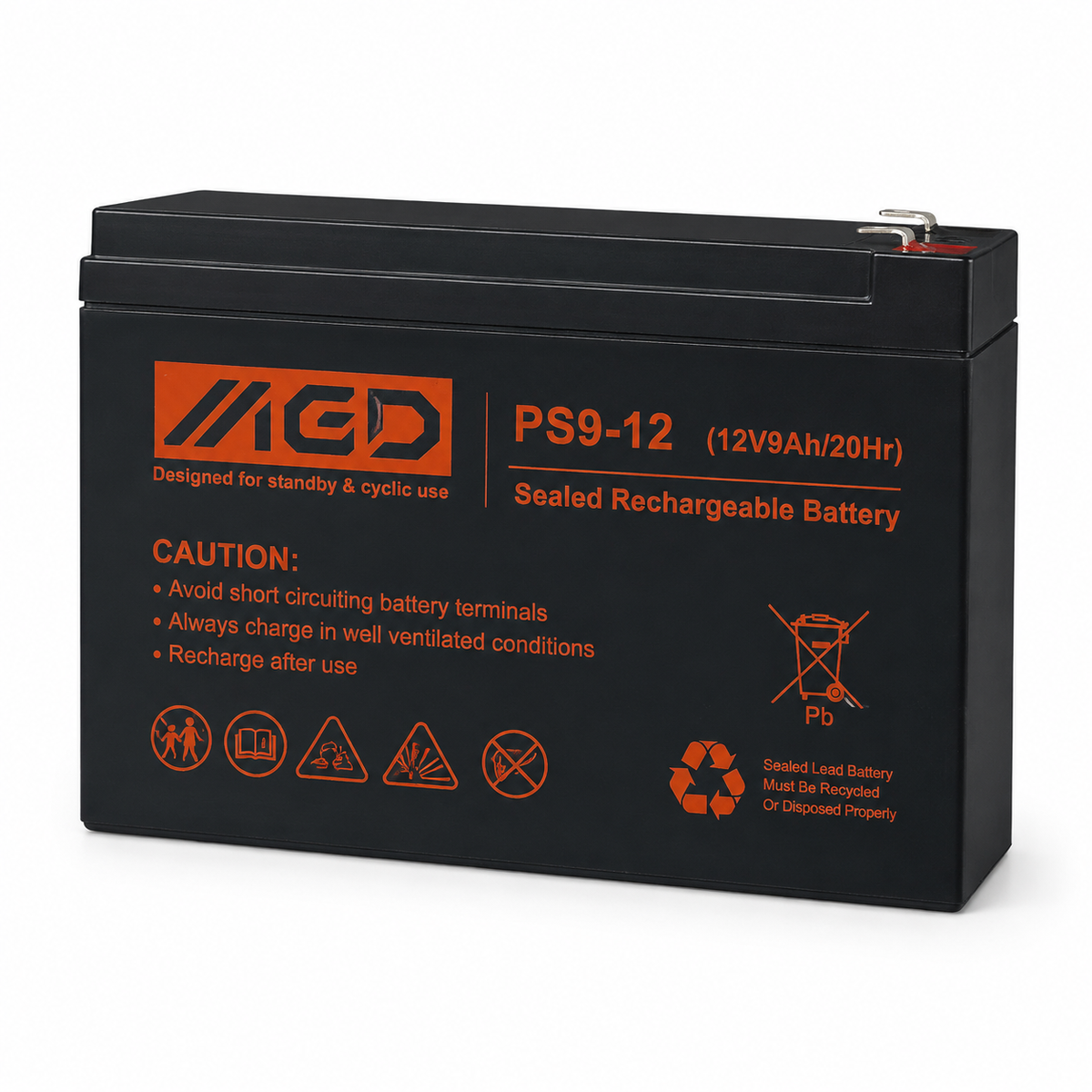 08_HCB_PS9_12_12V_9Ah.png HCB PS9-12 12V 9Ah Rechargeable Sealed Lead-Acid Battery - Image 1