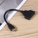 Generic 1080P HDMI Port Male to 2 Female Converter Adapter (Black)