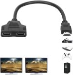 Generic 1080P HDMI Port Male to 2 Female Converter Adapter (Black) - Image 2