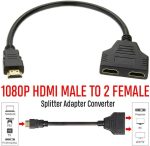 Generic 1080P HDMI Port Male to 2 Female Converter Adapter (Black) - Image 3