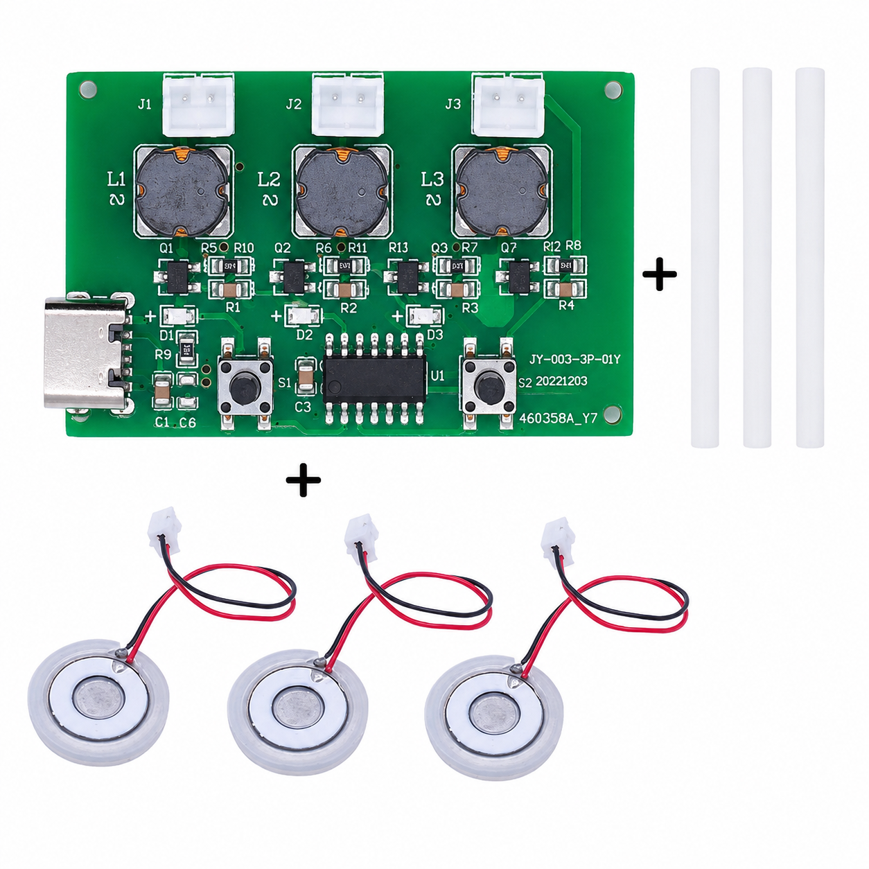 3-2.png 3X Spray Humidifier Driver Circuit Board دائرة فواحة وتبخير 3 حساسات رذاذ بالموجات فوق الصوتية - Image 1