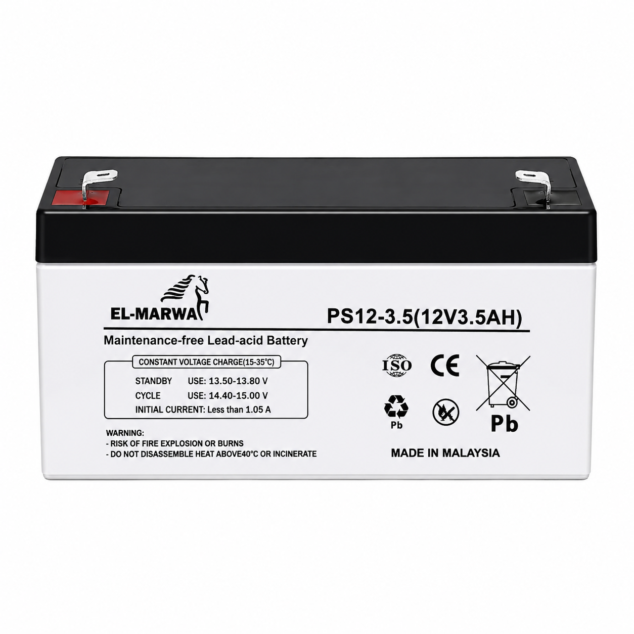 PS12-3.5 12V 3.5Ah Maintenance-Free Sealed Lead Acid Battery