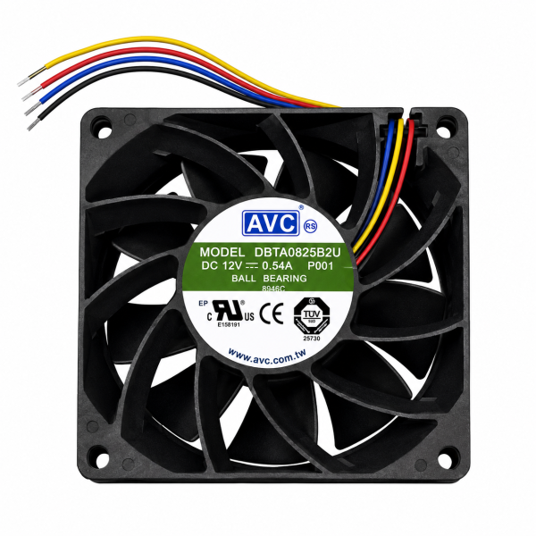 Dc Fan - AVC DBTA0825B2U	80×80×25mm 12V 0.54A ( USED LIKE NEW )