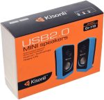 Kisonli Gr-110 USB Mini Speakers With Elegant Appeartance Efficient Digital Processing IC And Power Supply Voltage DC5V Audio Cable 3.5 mm For Computer - Blue Black