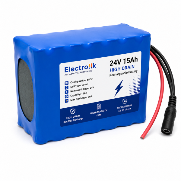 24V 15Ah battery, electrolik