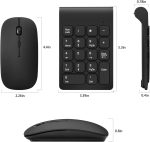 Wireless Numeric Keypad, Mini 2.4G 18 Keys Number Pad with Wireless Mouse for Laptop, PC, Desktop, Notebook(Black) - Image 2