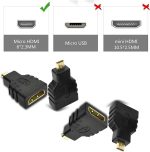 HDMI Female To Micro HDMI Type D Male Adapter Black