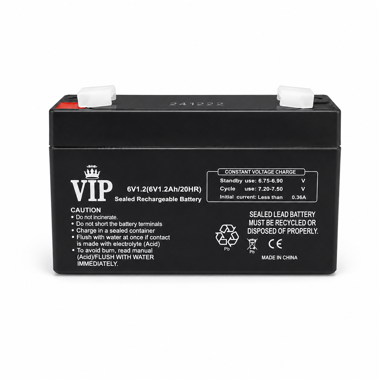 VIP 6V 1.2Ah Rechargeable Sealed Lead-Acid Battery