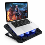 Laptop Cooling Pad Stand – 6x Blue Led Fans – Iron Mesh – 2 x USB –