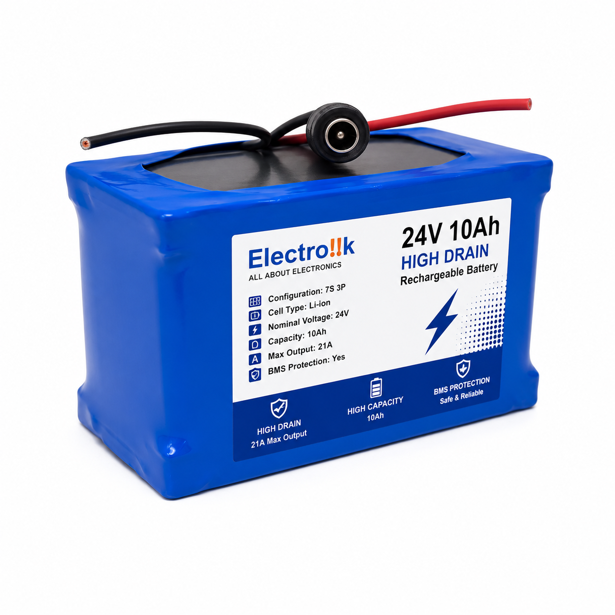 24V 10Ah High Drain Rechargeable Battery